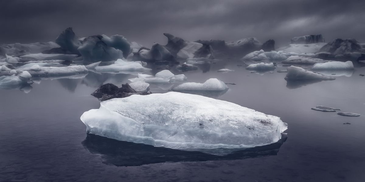Photorealistic Photograph , Jokulsarlon - Glacier Lagoon By Paul Nash, 24 X 12, Artwork For Sale On Artfinder