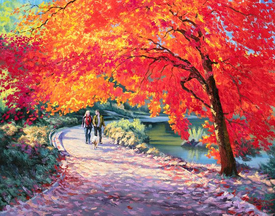 Fall Alley. Ruby Red Autumn