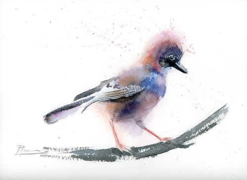 Bird on the branch (12x9) by Olga Tchefranov (Shefranov)