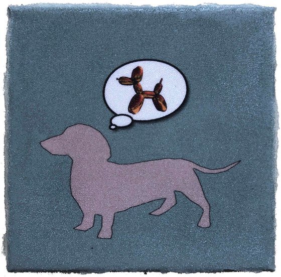 Dog Dreams of Jeff Koons Gray