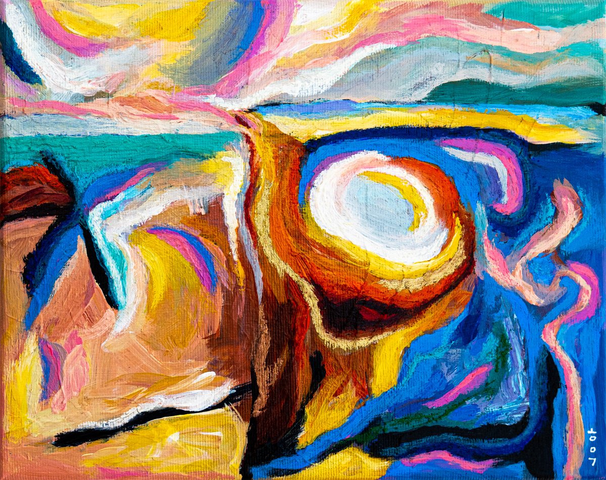 Abstract Acrylic Painting By Hyunah Kim, 12 X 10, Farbe I, Original Artwork