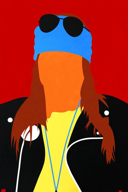Faceless Portrait - Axl Rose (Guns N' Roses) by Pop Art Australia