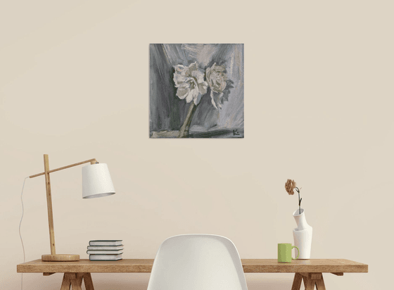 Still-life with Flower "White Amaryllis"