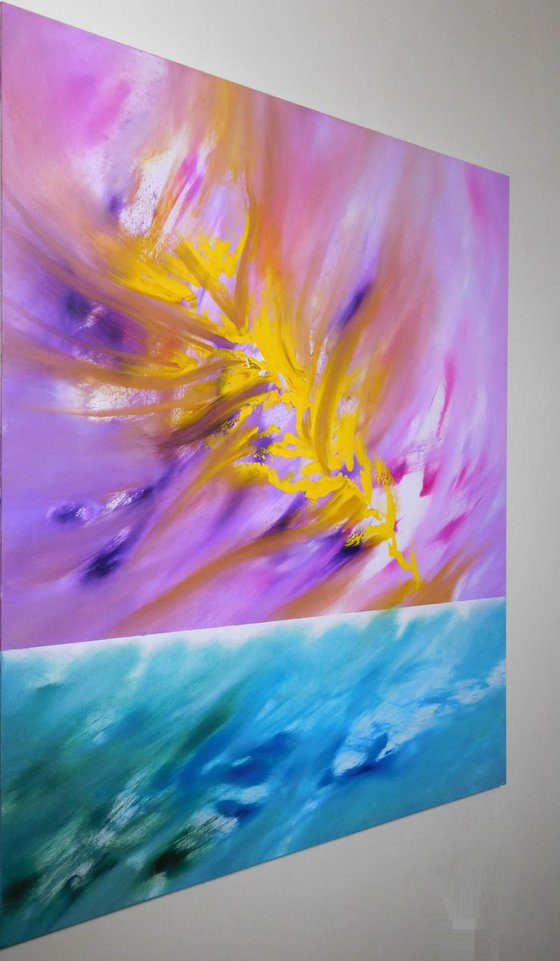 Narciso - 80x80 cm,  LARGE XL, Original abstract painting, oil on canvas