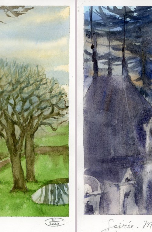 View of the castle diptych by Tatyana Tokareva