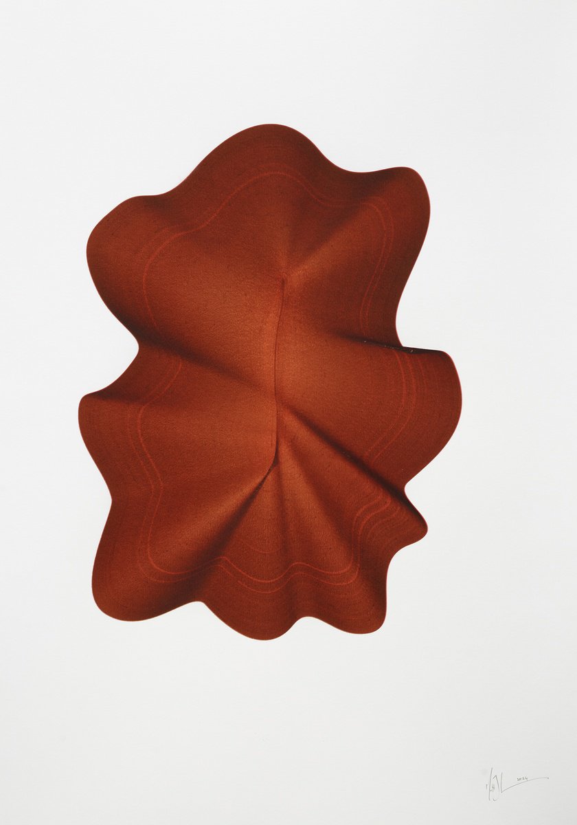 Organic Abstract Ink Drawing By Matt Jukes, 28 X 39", The Fold 19, Original Artwork