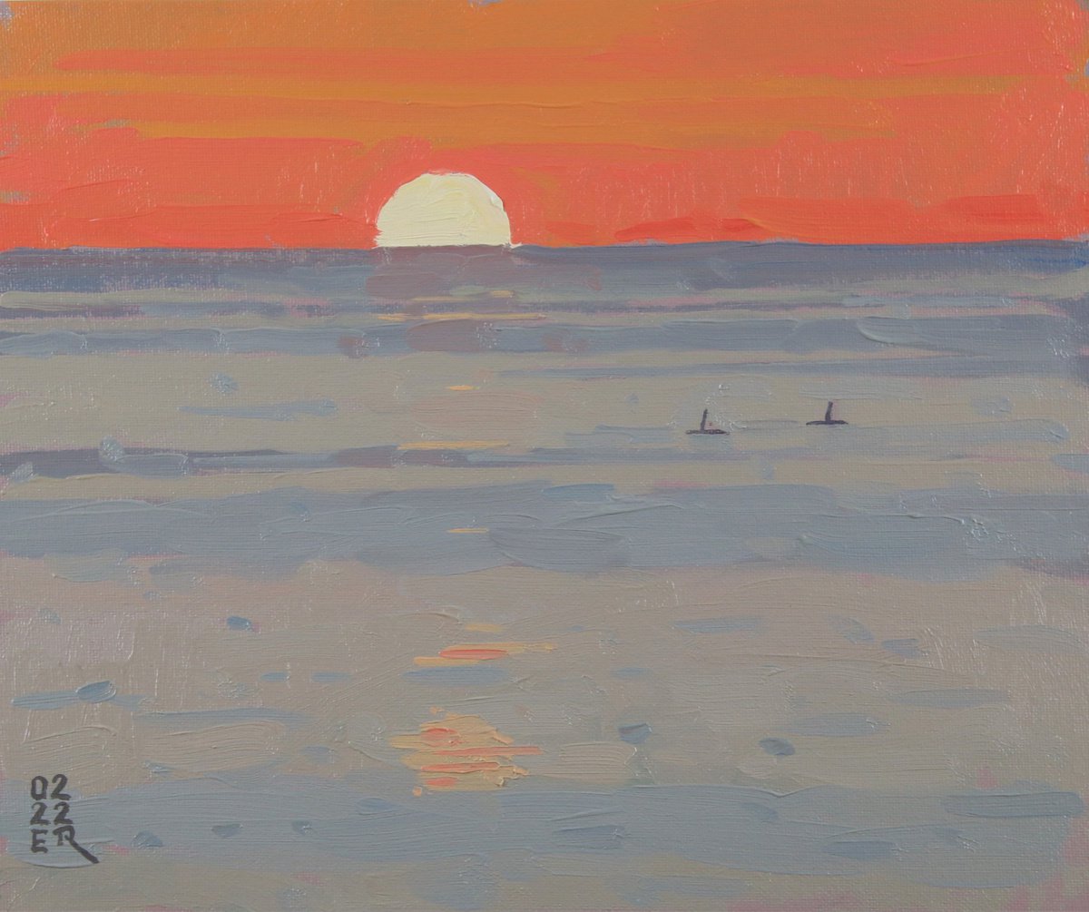 Setting Sun, Brighton Seascape by Elliot Roworth