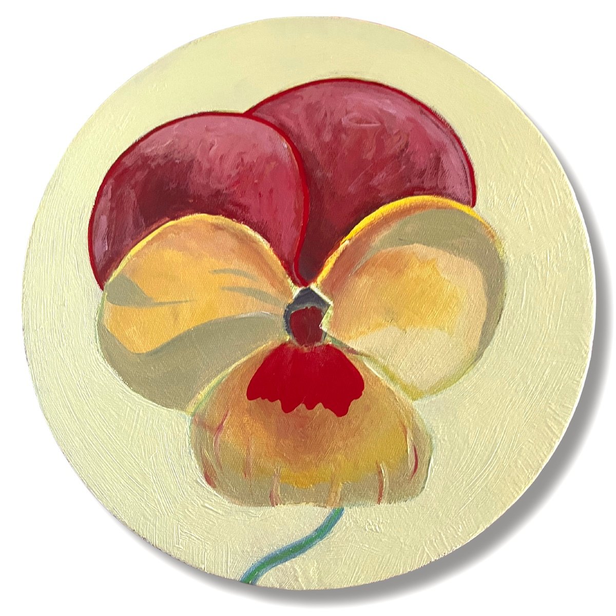 Expressive Botanical Acrylic Painting By Daria Borisova, 12 X 12, Pollen, Original Artwork