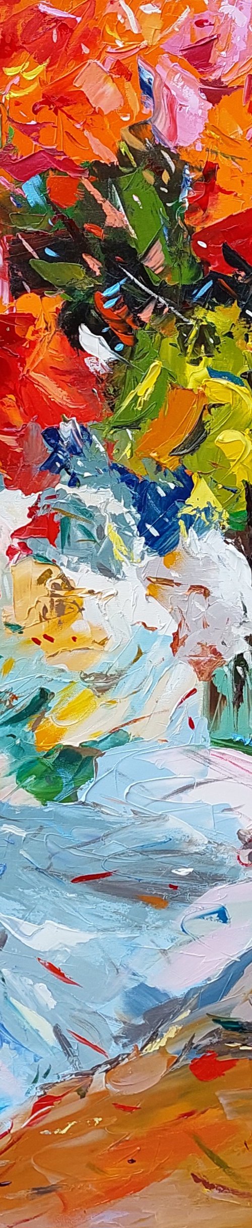 Abstract still life (100x110cm, oil/canvas, palette knife) by Andranik Harutyunyan