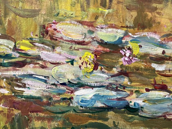 Nymphaeas / Water lilies pond Abstract impressionist