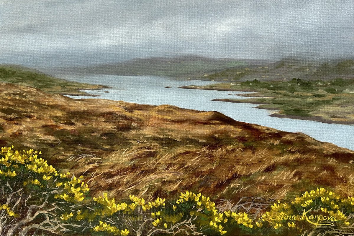 Photorealistic Landscape Oil Painting By Alina Karpova, 12 X 8, Atlantic Way, Galway, Original Artwork
