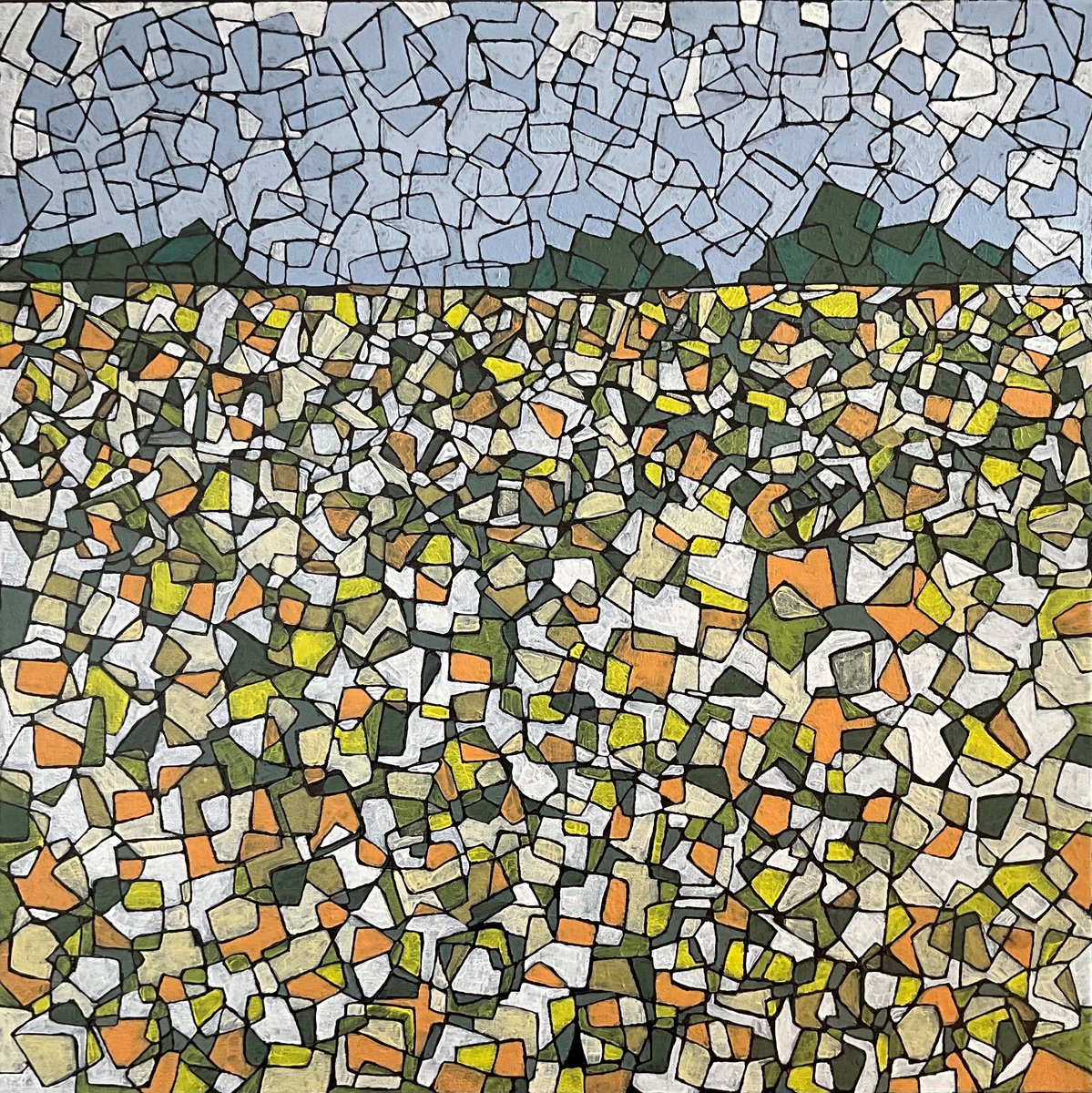 Abstract Landscape Acrylic Painting By Carol Zsolt, 24 X 24, Inspiration 5913 - Cz23057, Original Artwork