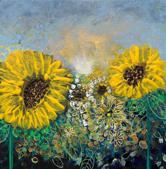 Sunflowers, Flower Paintings, Floral Artwork For Sale, Original Acrylic Painting, Home Decor, Wall Art Decor, Gift Ideas