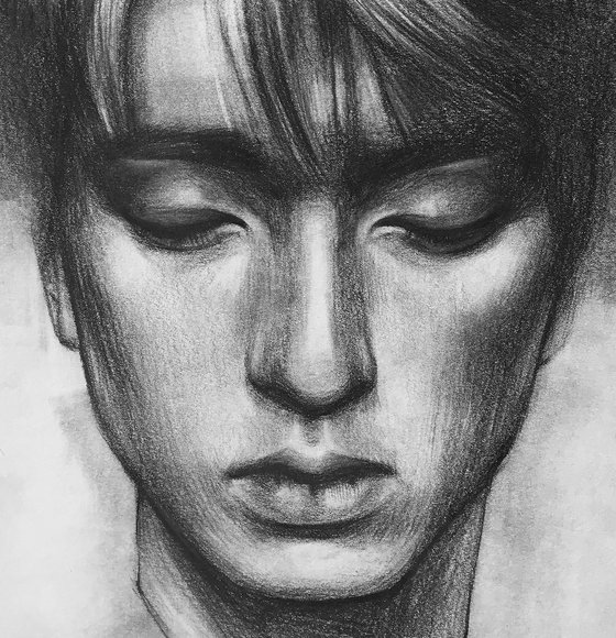 Original Graphite drawing on paper 'Aikawarazu'