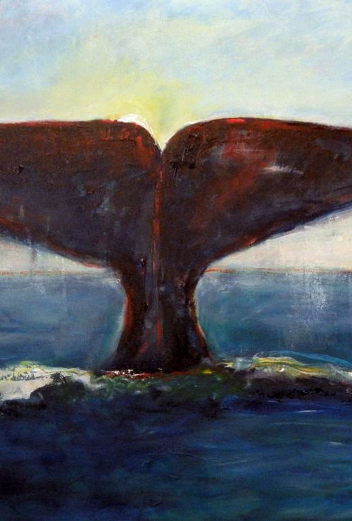 Blue Whale Tail - 48x30 by BenWill