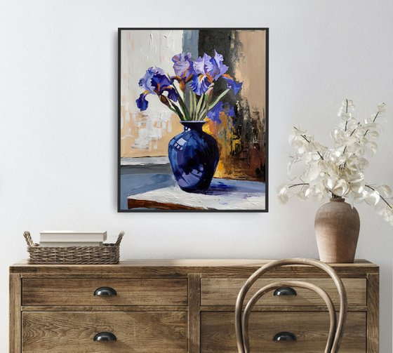 Purple Iris Still Life.