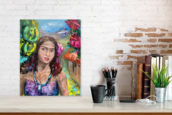 Tahitian Women, 40*50, impressions of Paul Gauguin, impressionistic oil portrait painting