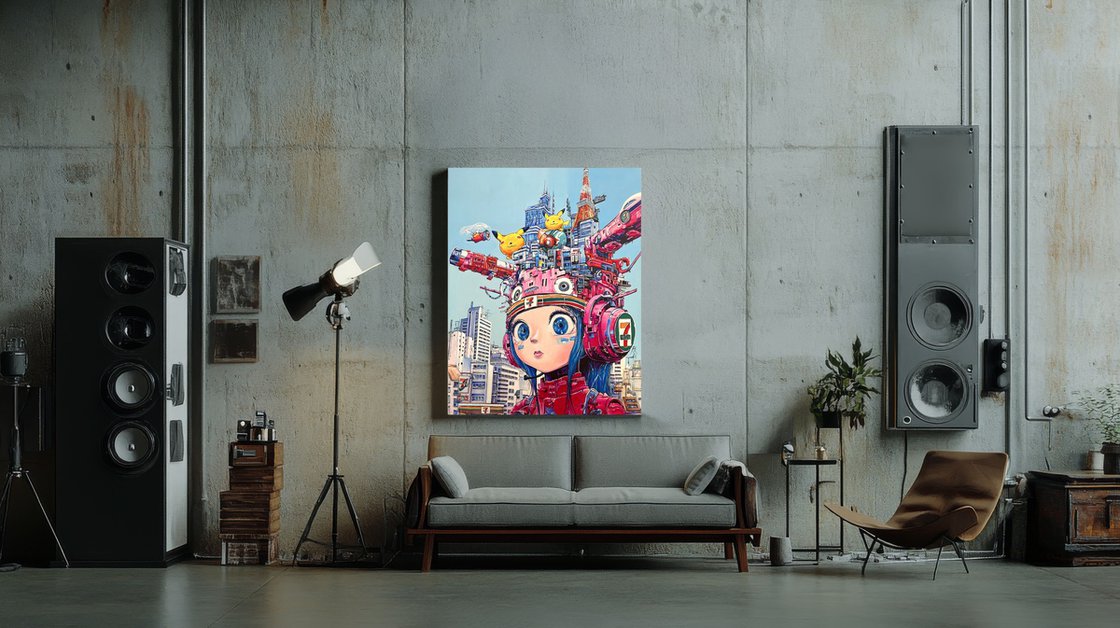 Tokyo girl acryl painting 東京ガールのアクリル画 Tokyo Girl Acrylic painting: PAVS | Artfinder