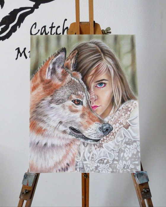 "Girl with wolf"