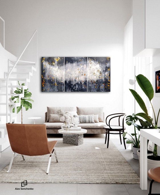 180x90cm. / Abstract triptych / Abstract 2162