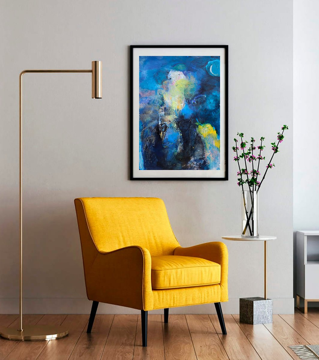 Abstract Acrylic Painting By Artem Andreichuk, 24 X 34, - Echoes Of The Infinite - ?, Original Artwork