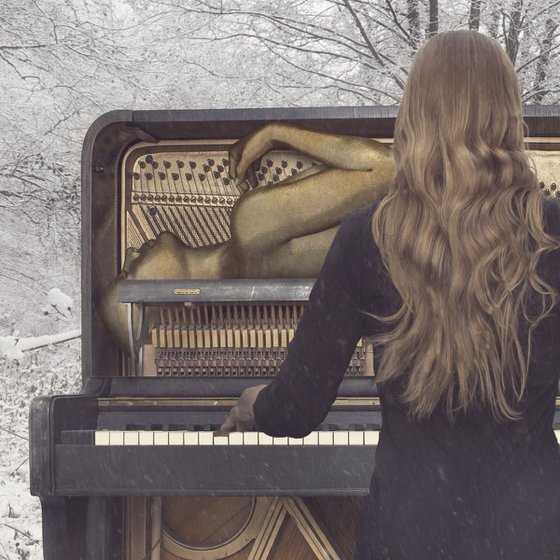Fine Art Photography Print, Soul of Piano, Fantasy Giclee Print, Limited Edition of 3