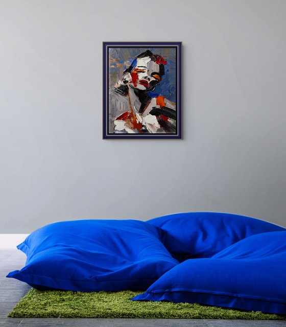 Closed Eyes, Red Lips