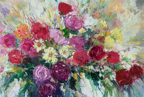 'Pink English Rose Bouquet'