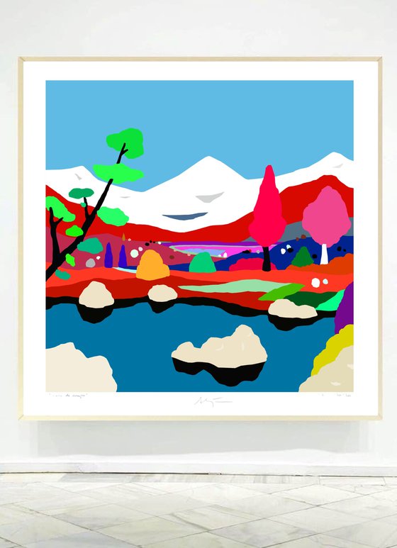 Snowy mountains (Montañas nevadas) (pop art, landscape)