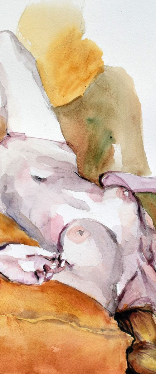 nude from above by Goran Žigolić Watercolors