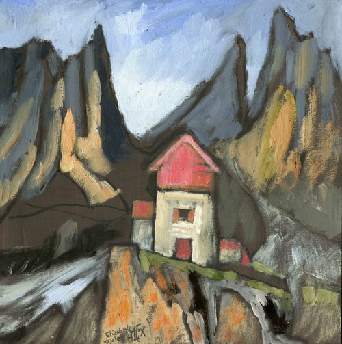 The Vajolet Hut, Dolomites by Elizabeth Anne Fox