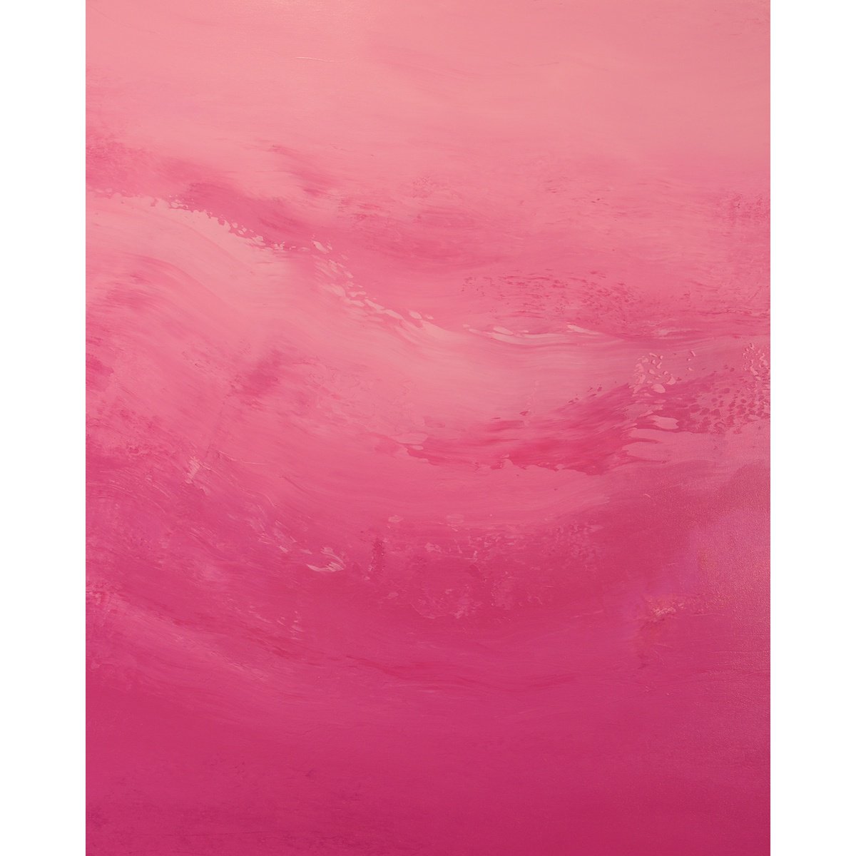Expressive Abstract Acrylic Painting By Suzanne Vaughan, 24 X 30", Pink Blush - Color Field, Original Artwork