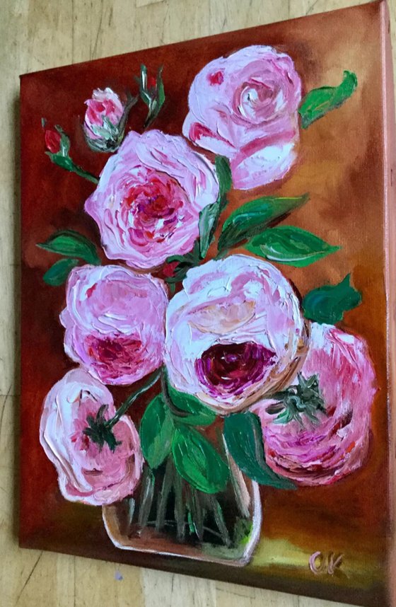 BOUQUET OF CORAL ROSES