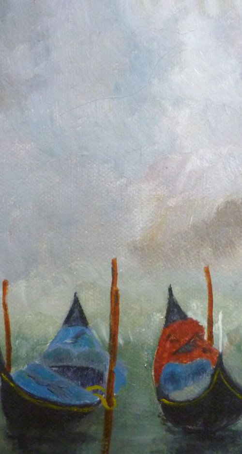 Gondolas at rest by Maddalena Pacini