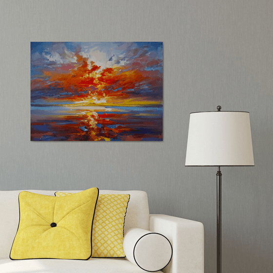 Fiery Glow Over the Silent Sea