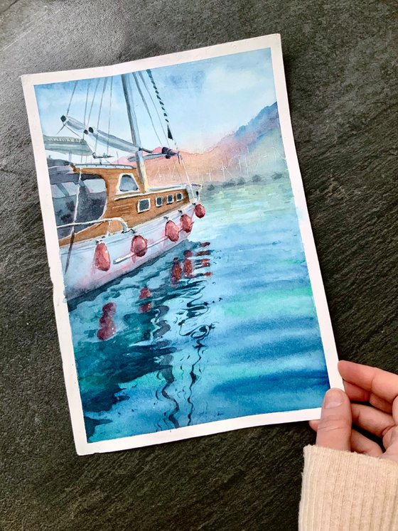 Sailboat in Evening Light