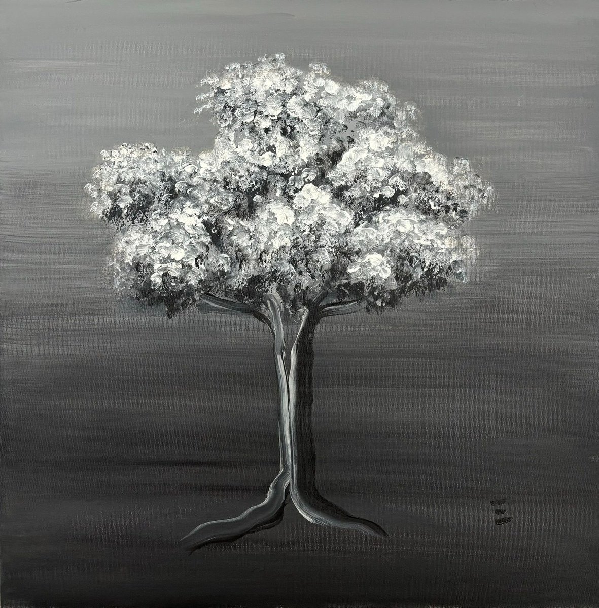 Impressionistic Botanical Acrylic Painting By Eliana Engler, 20 X 20, Jacaranda I, Original Artwork