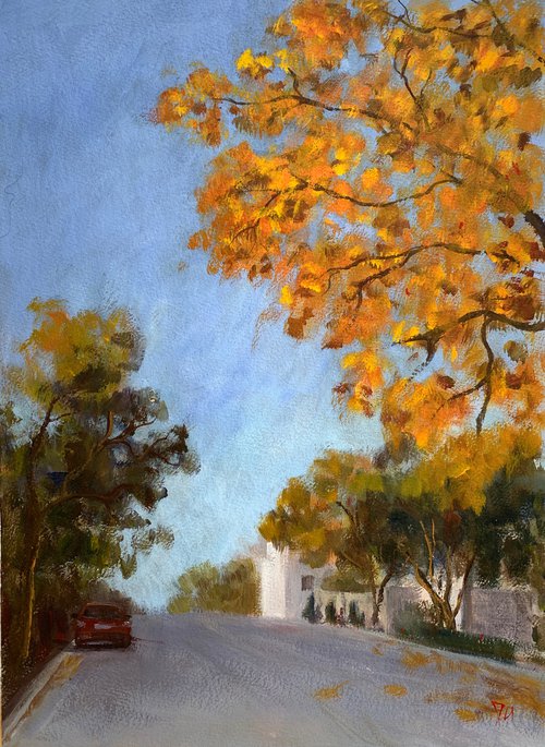 Street in autumn by Shelly Du