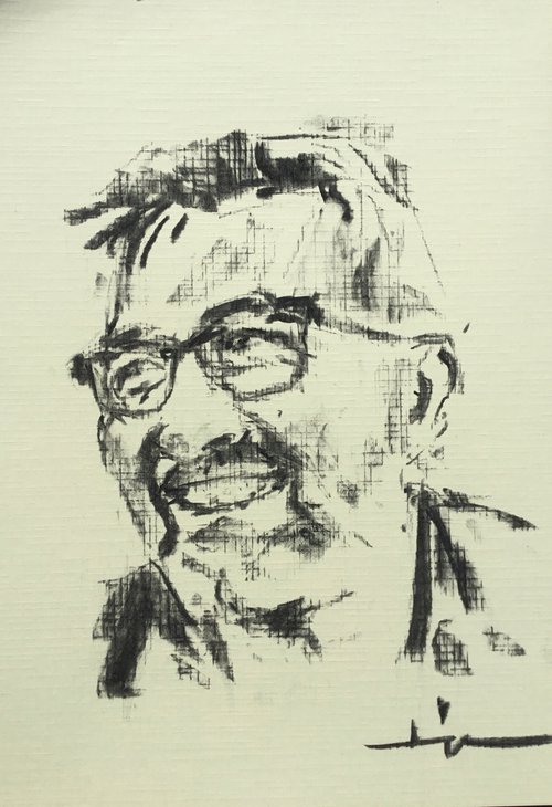 Textured 6: portrait of Laurent Troude by Dominique Dève