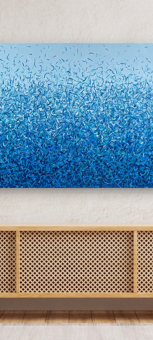 Bundeena Water Dance - 152 x 76cm acrylic on canvas by George Hall