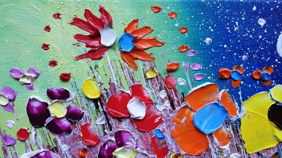 "Abstract Meadow Flowers in Love"