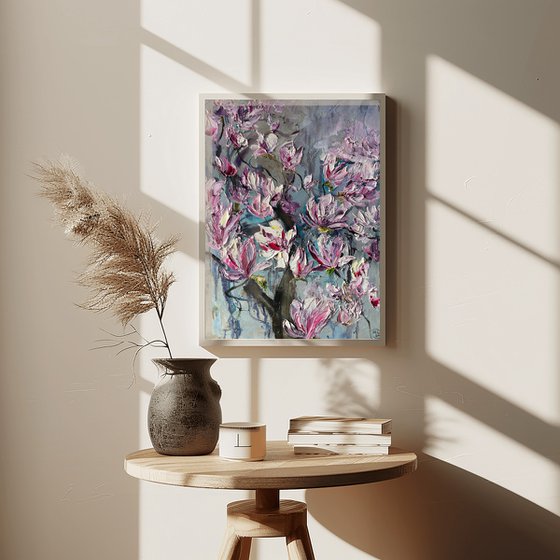 Magnolia Tree Oil Art
