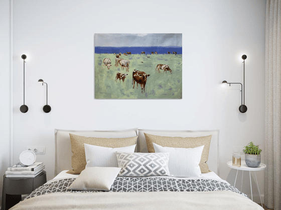 Landscape with cows.