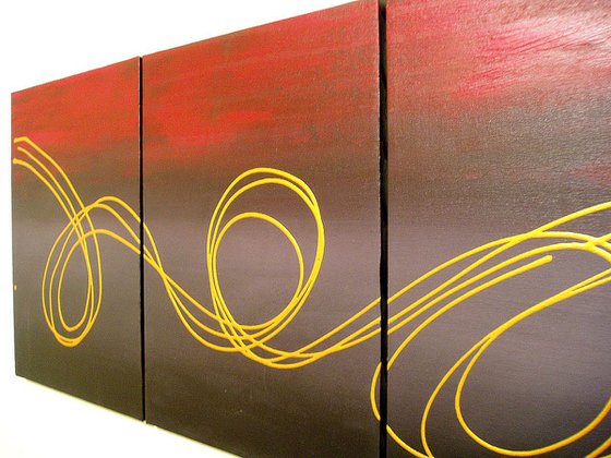 Gold Horizon abstract triptych