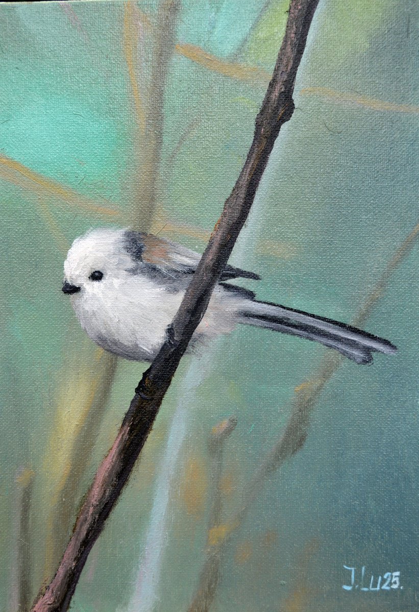 Expressive Animal Oil Painting By Elena Lukina, 8 X 12, Little Bird Chumichka, Original Artwork