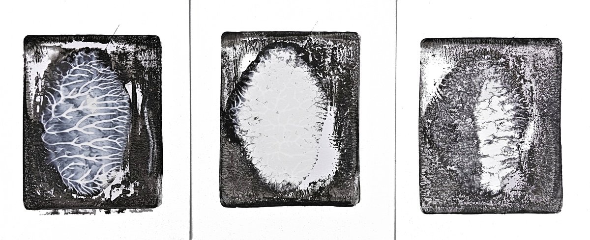 Expressive Abstract Acrylic Painting By Newel Hunter, 33 X 14", Passages Triptych, Original Artwork