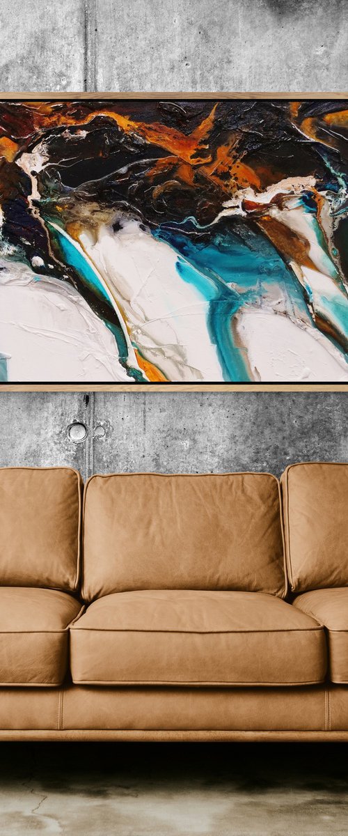 Rusted Motion 200cm x 80cm Textured Abstract Art by Franko