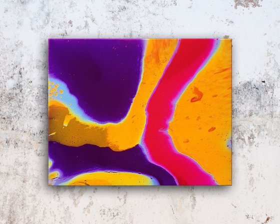 "Flow With Me" - FREE USA SHIPPING - Original Abstract PMS Fluid Acrylic Painting - 20 x 16 inches