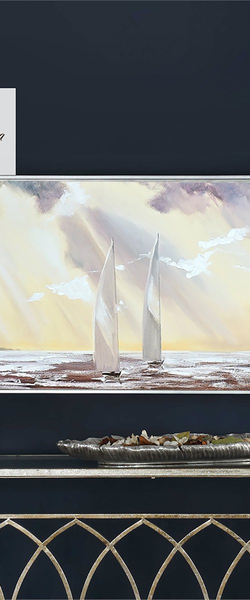 Original Sea Art, Oil Painting on Canvas by Annet Loginova