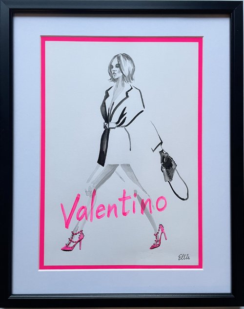 Valentino - Original fashion illustration by ellisartworks